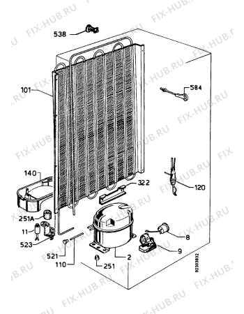 Взрыв-схема холодильника Marijnen CM2635C - Схема узла Cooling system 017